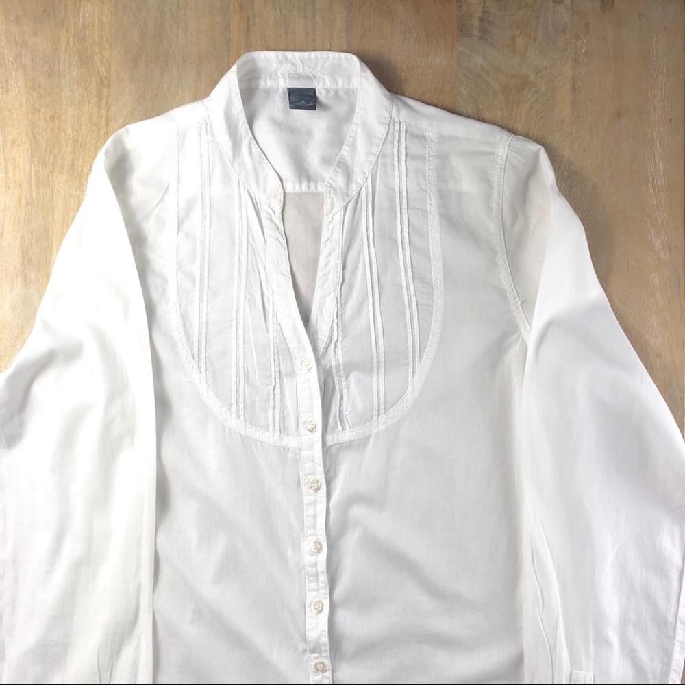 Madison White Collarless Shirt